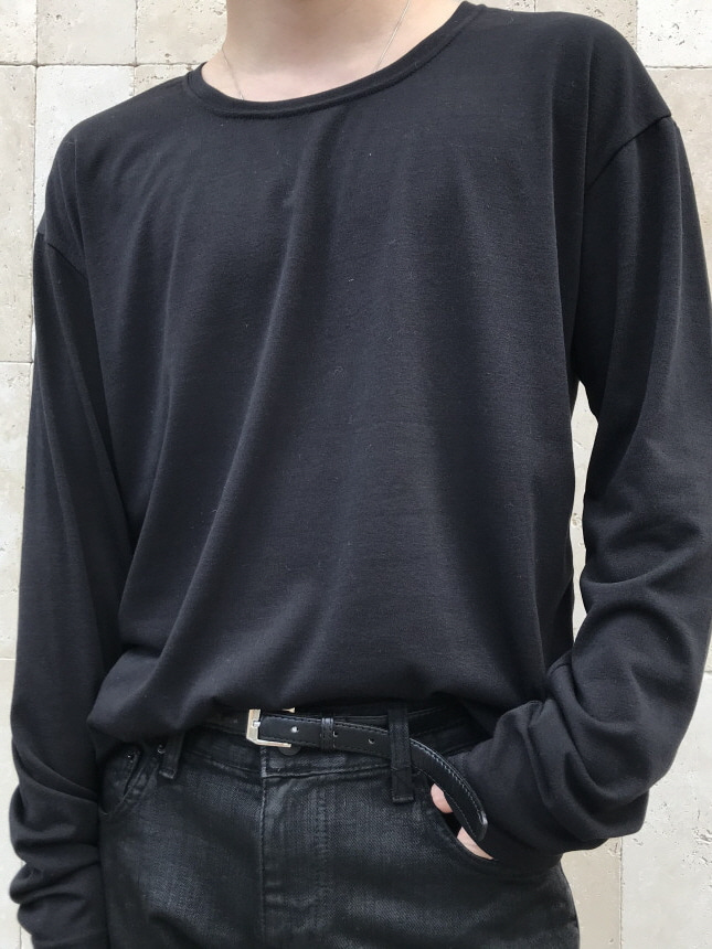 긴팔 u넥 티셔츠 소프트 기본 롱슬리브리스 티셔츠 (남녀공용) (4color)