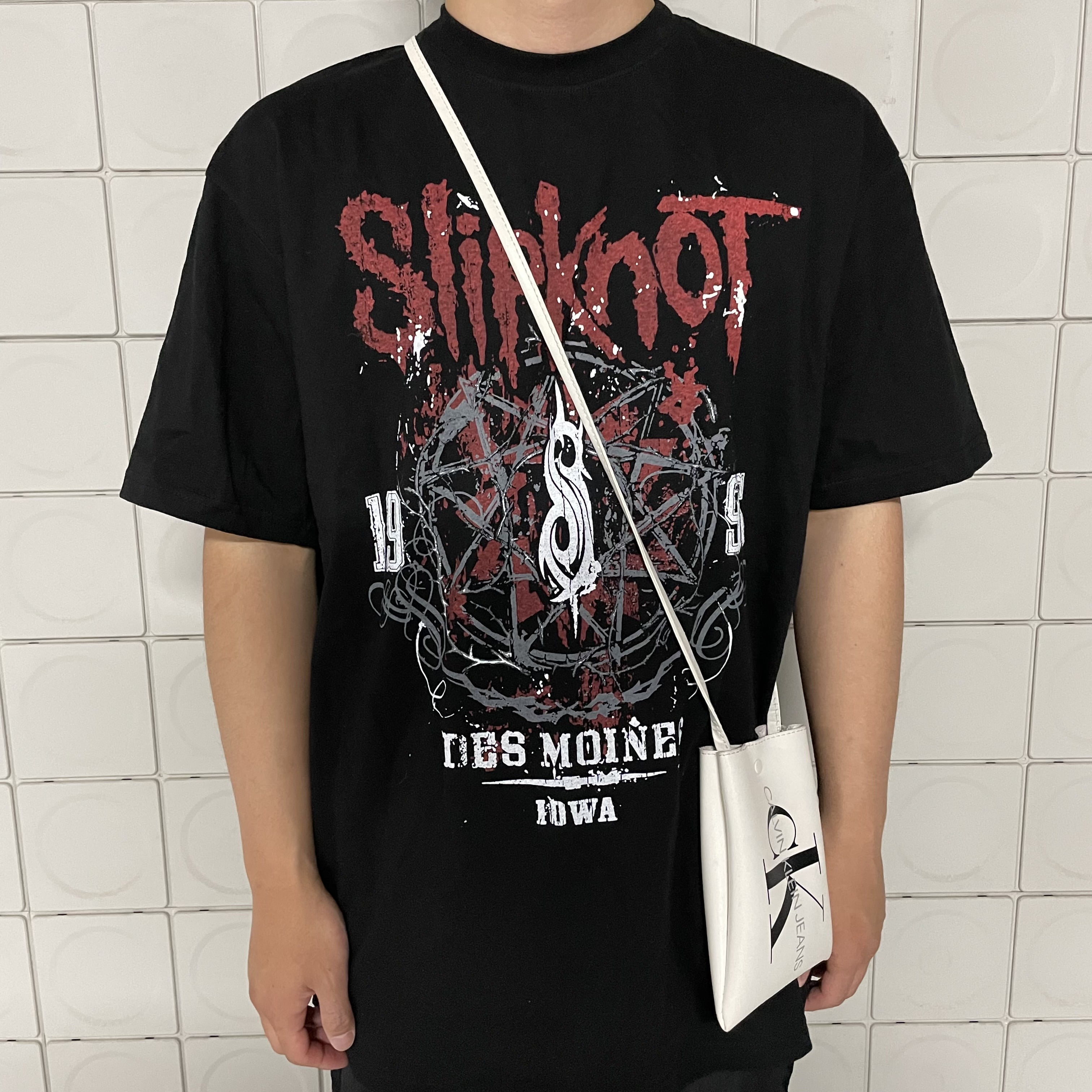 슬립낫 1995 락밴드 반팔 오버핏 ACDC 프린팅 티셔츠 (2color)